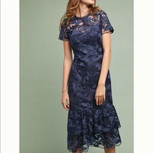Shoshanna Midnight Treya Two Tier Trumpet Dress - Navy -Size 6 - nwt